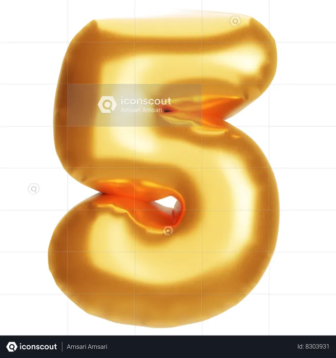 Número 5  3D Icon