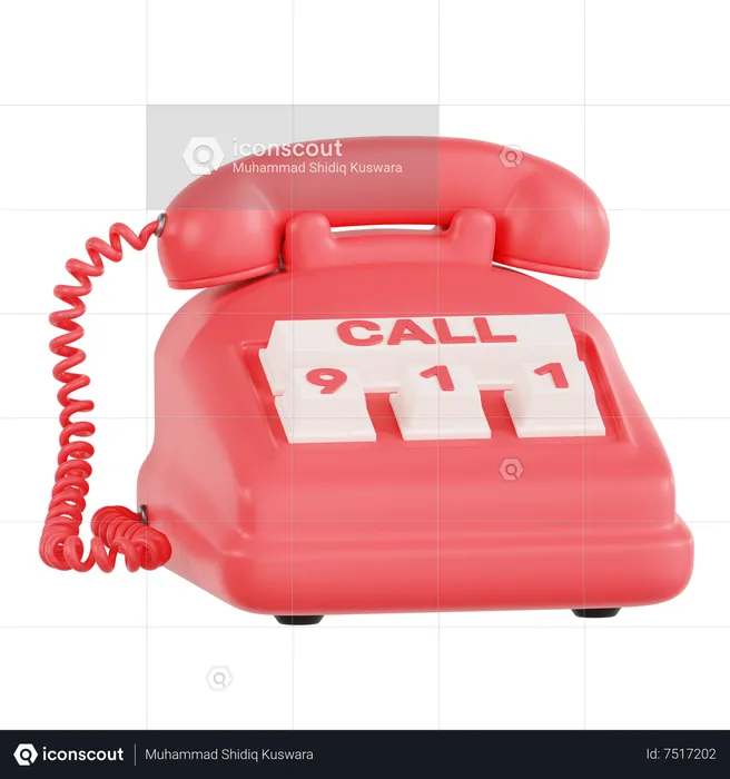 Número de emergencia 911  3D Icon