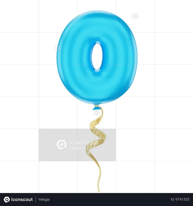 Palloncino numero 0  3D Icon