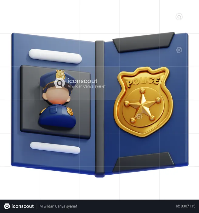 Pièce d'identité de la police  3D Icon