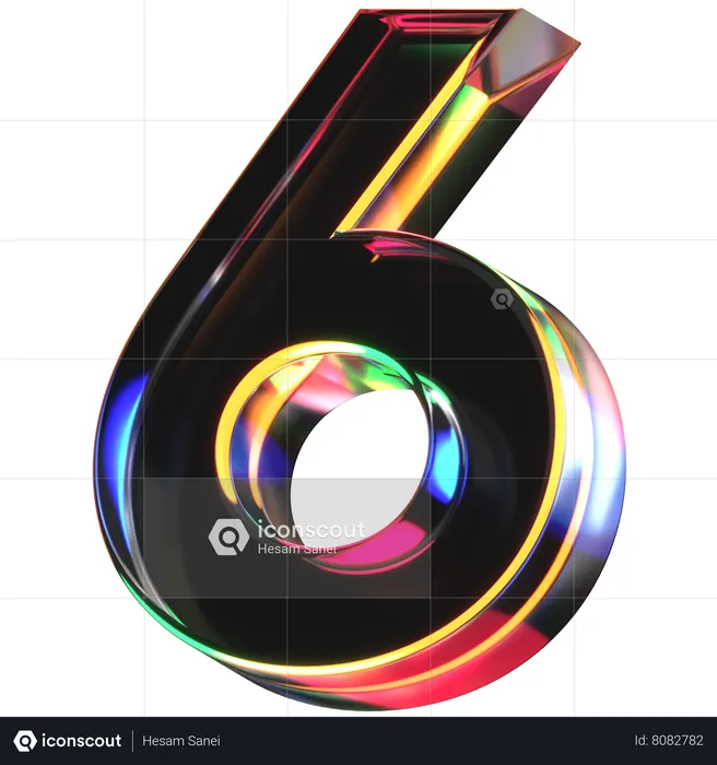 Número seis  3D Icon