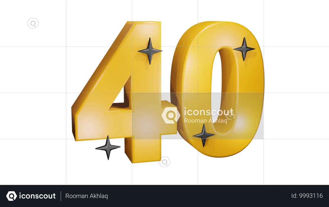 Nummer 40  3D Icon