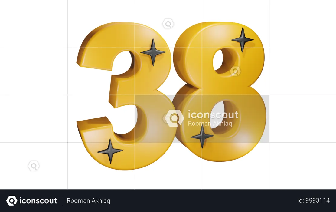 Nummer achtunddreißig  3D Icon