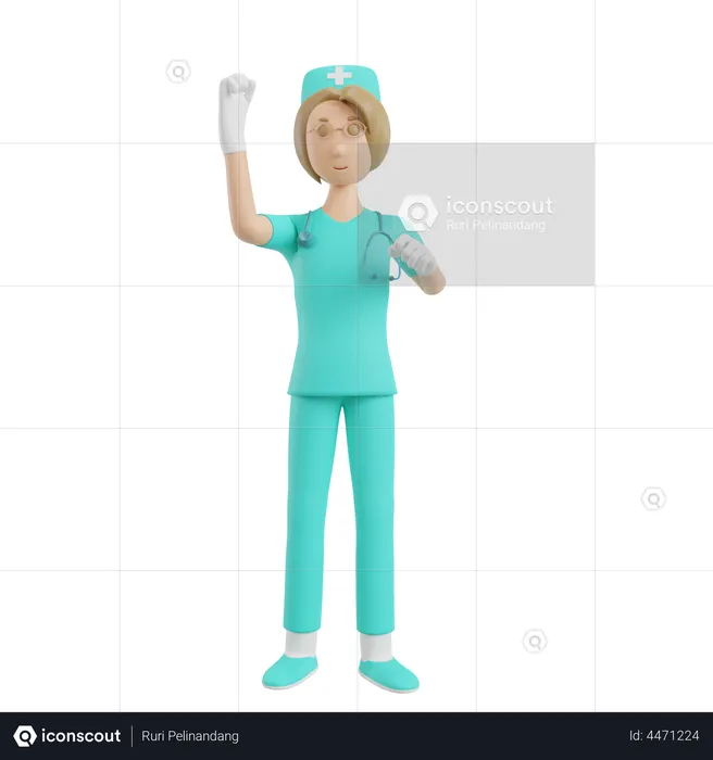 Nurse Calling someone  3D Illustration