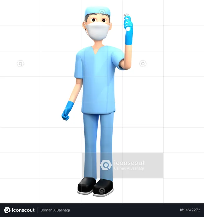 Nurse with blood sample  3D Illustration