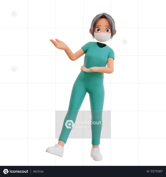 Nurse With Mask  3D Illustration