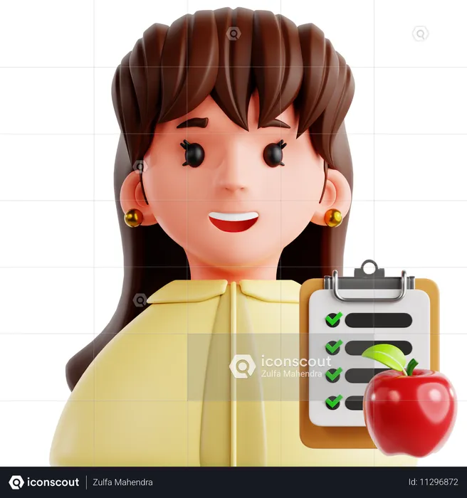 Nutricionista feminina  3D Icon