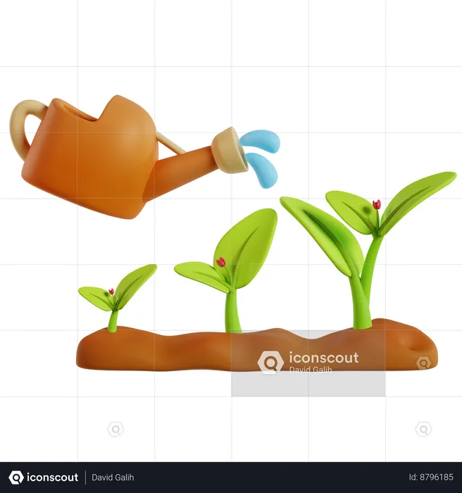 Nutrindo plantas jovens  3D Icon