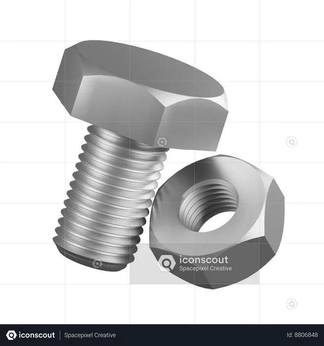 Nuts Bolt  3D Icon