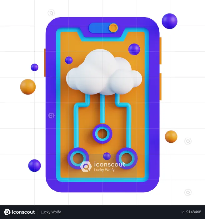 Celular na nuvem  3D Icon