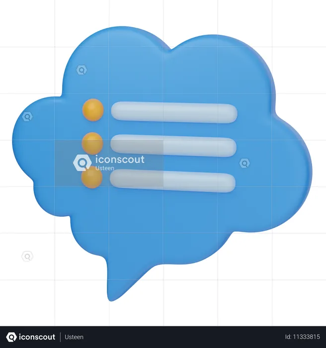 Nota de comentário de nuvem  3D Icon
