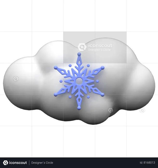 Nuvem de inverno  3D Icon