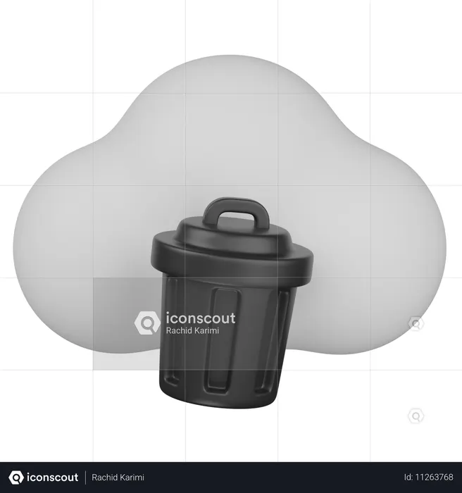 Lixeira na nuvem  3D Icon