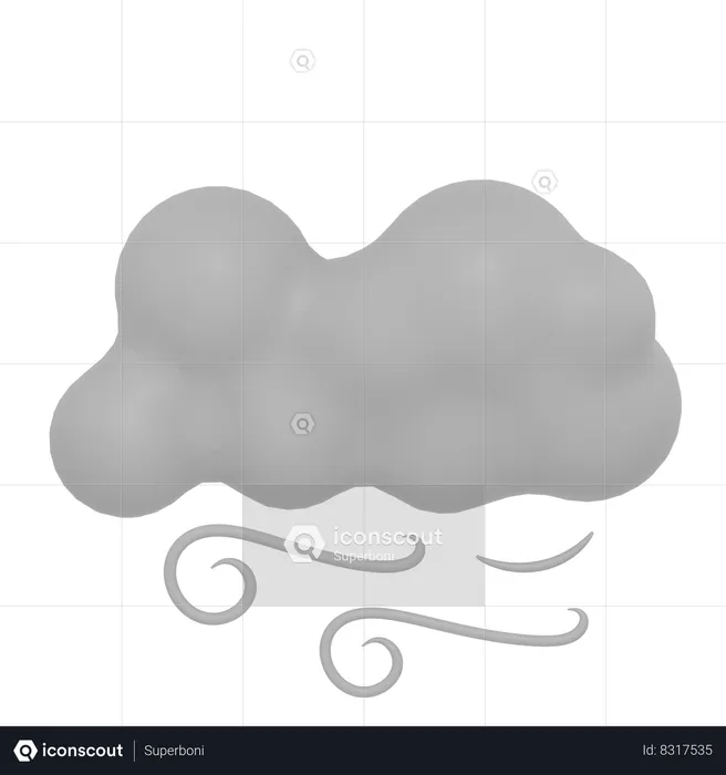 Nuvem ventosa  3D Icon