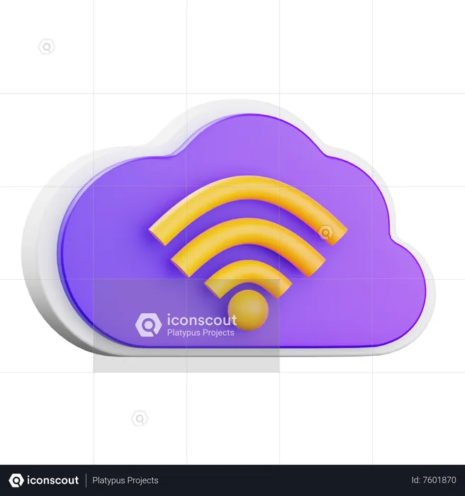 Wi-fi na nuvem  3D Icon