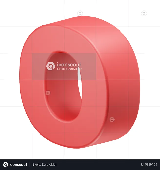 O Alphabet  3D Icon