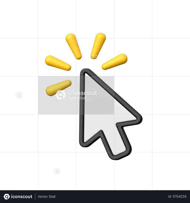 A seleção clicando no cursor.  3D Icon