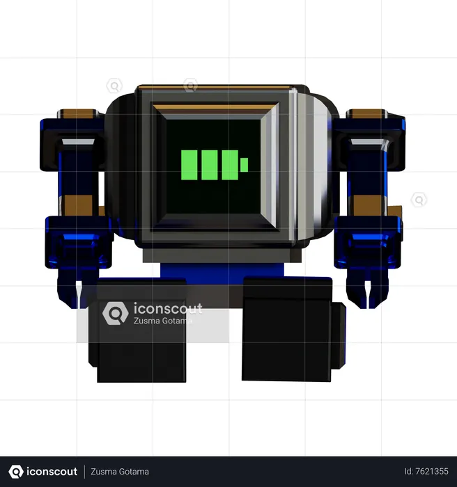 O robô está carregando  3D Illustration