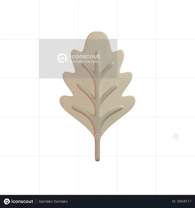 Oak Leaf  3D Illustration