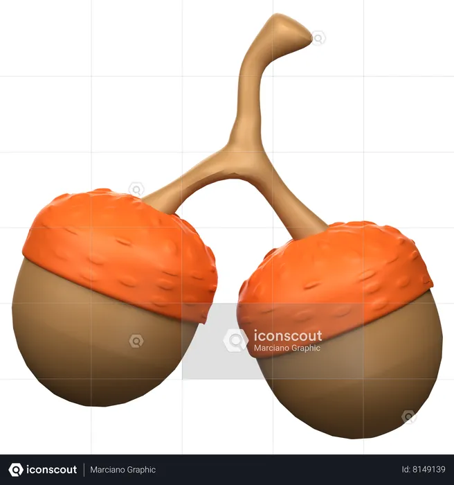 Oak Nut  3D Icon