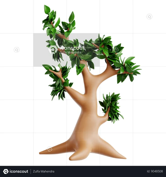 Oak Tree  3D Icon