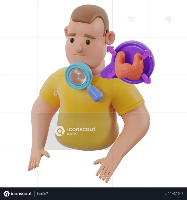 Obesity Related To Thyroid Hormonal Imbalance  3D Icon