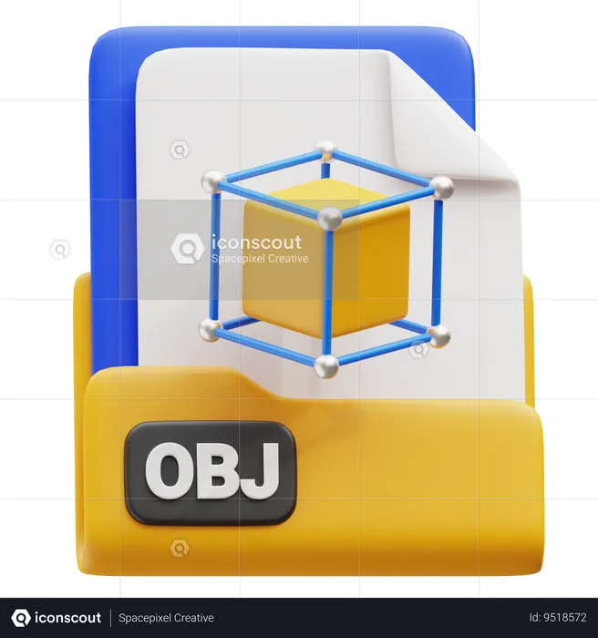 OBJ File Extension  3D Icon