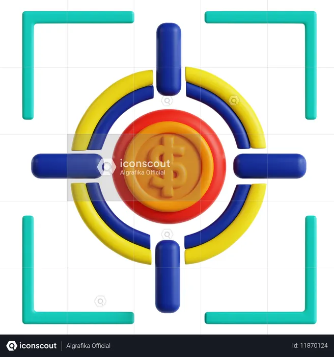 Objectif financier cible  3D Icon