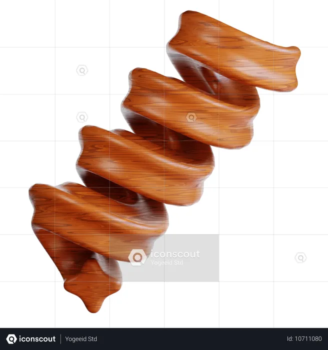 Objet en bois en spirale  3D Icon