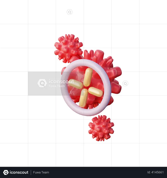 Objetivo coronavirus  3D Illustration