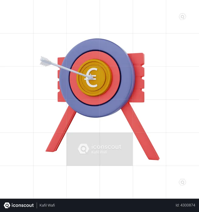 Objetivo del euro  3D Illustration