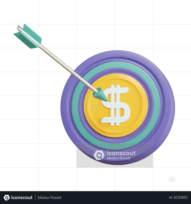 Meta financiera  3D Icon