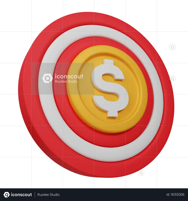 Objetivo financiero  3D Icon