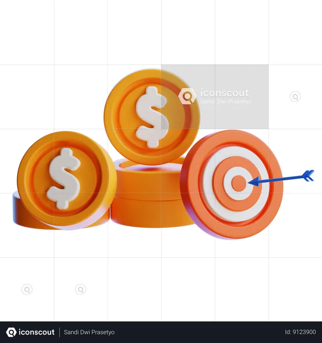 Objetivo financiero  3D Icon