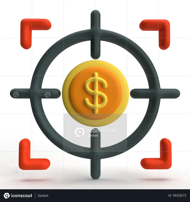 Objetivo financiero  3D Icon