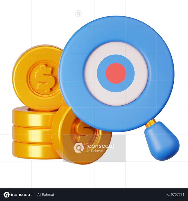 Objetivo financiero  3D Icon