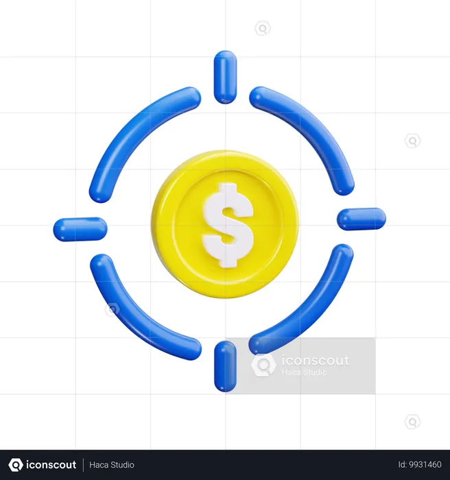 Objetivo financiero  3D Icon