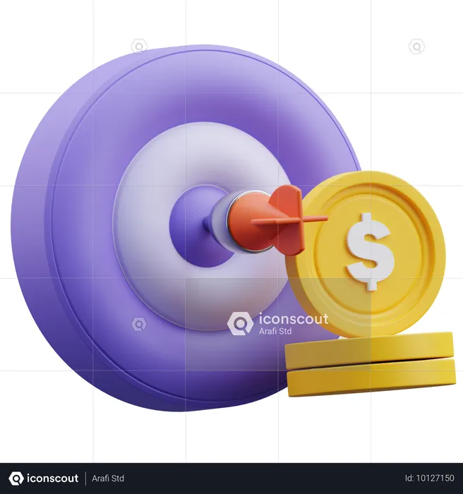 Objetivo financiero  3D Icon