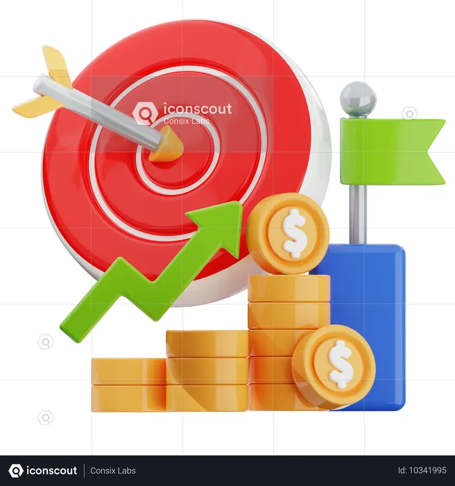 Meta financiera  3D Icon