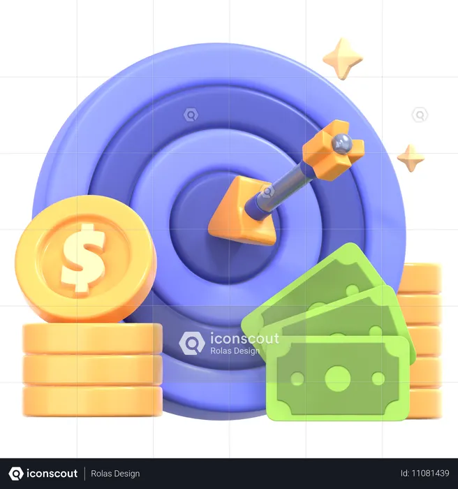 Objetivo financiero  3D Icon