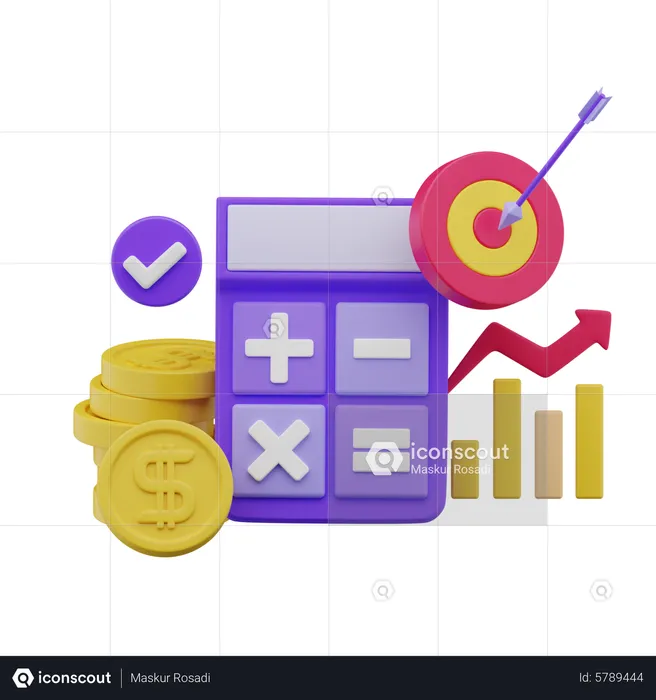 Meta financiera  3D Illustration