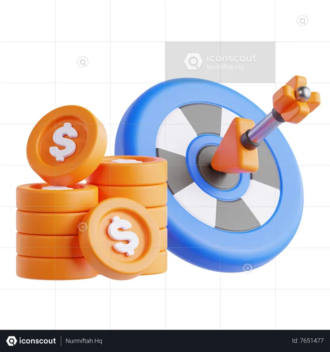 Objetivo financiero  3D Icon