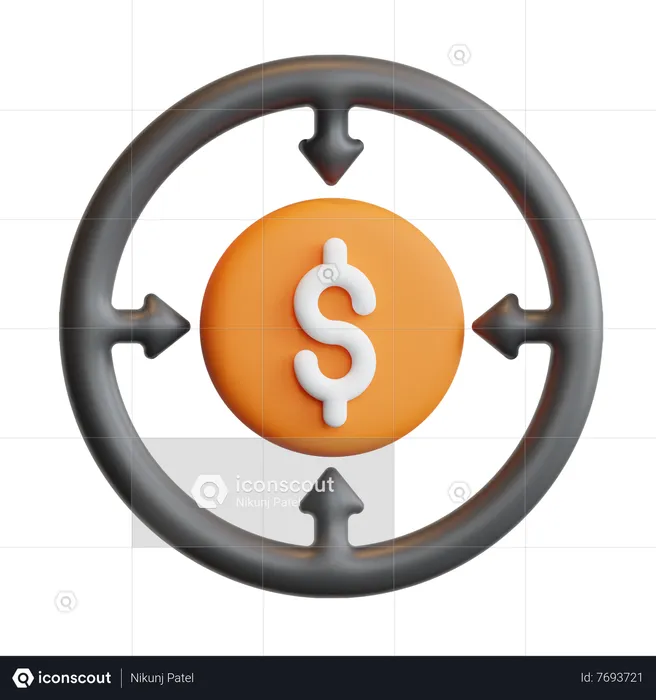 Objetivo financiero  3D Icon