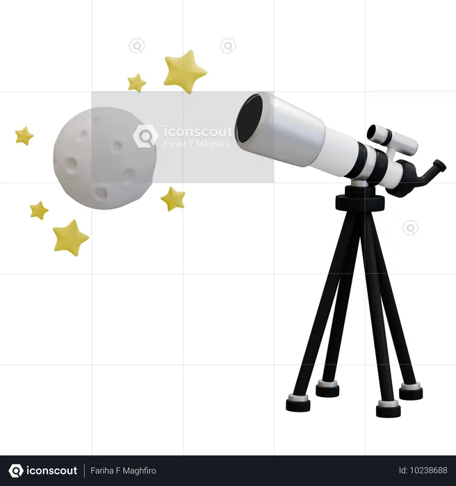 Observation des étoiles à travers le télescope  3D Icon