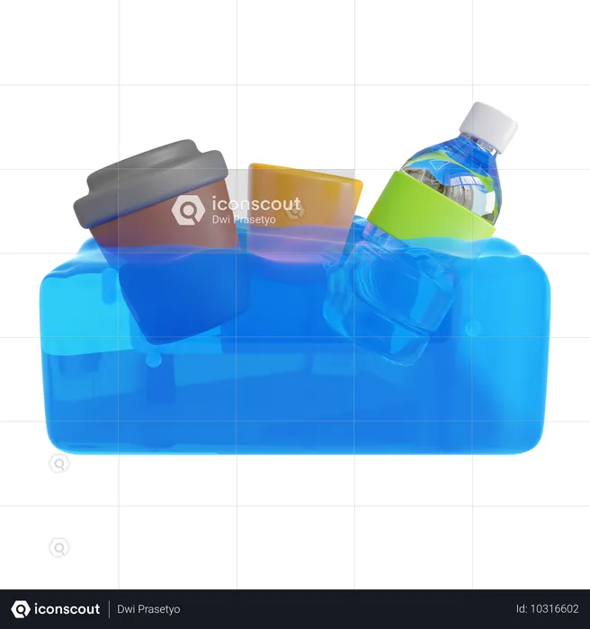 Ocean Pollution  3D Icon