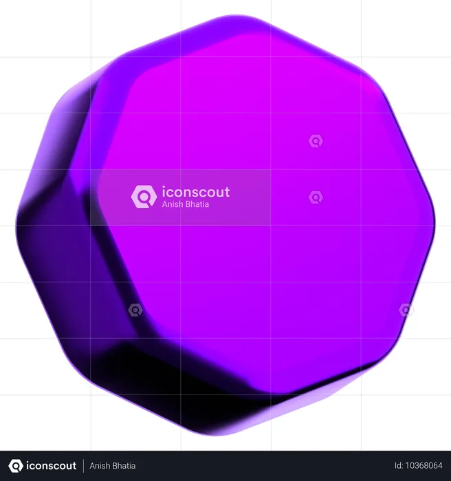 八角形の抽象的な形  3D Icon