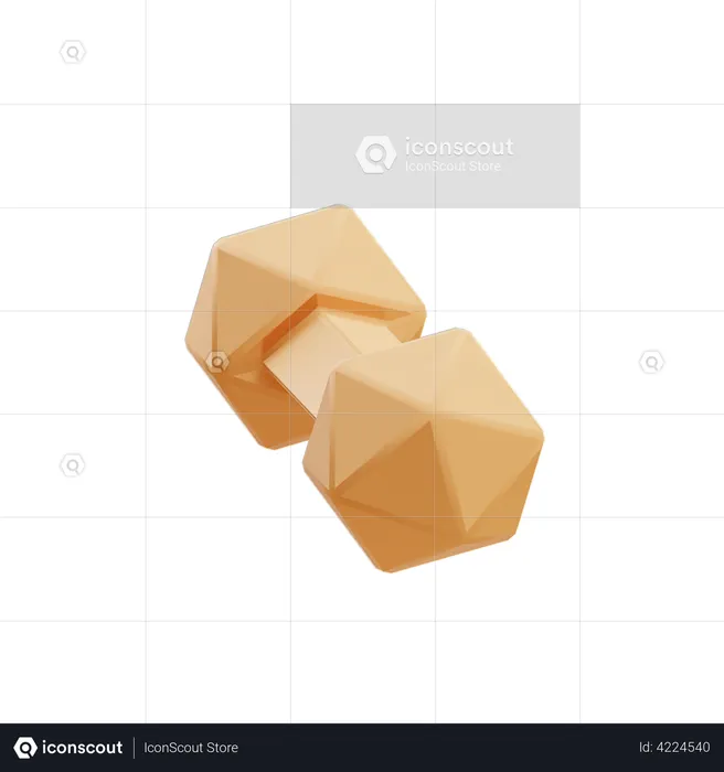 Octagonal Dumbbell  3D Icon