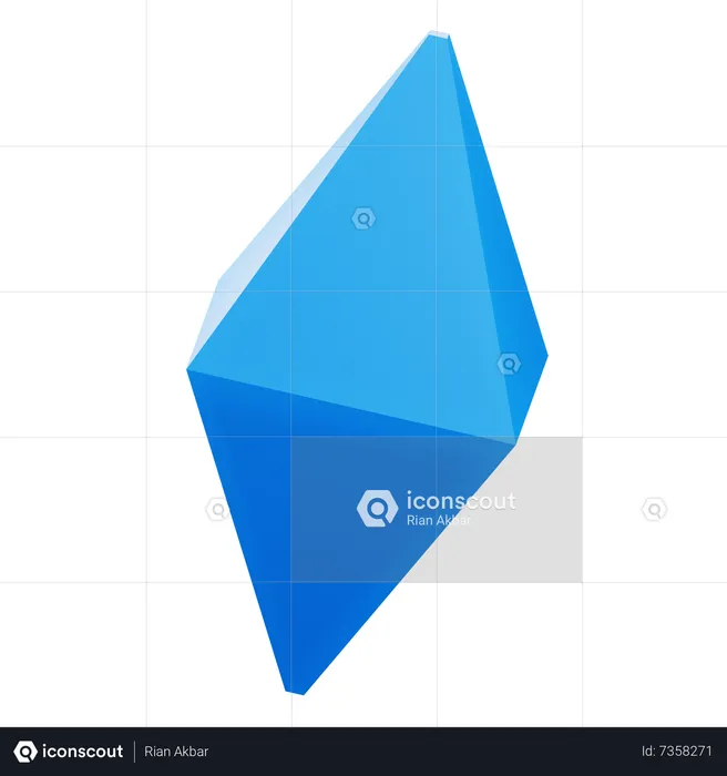 Octahedron Shape  3D Icon