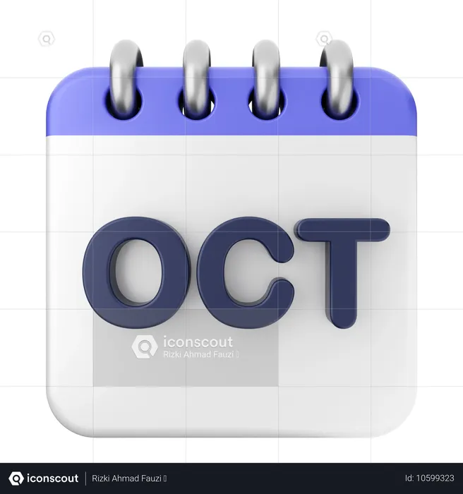 10月のカレンダー  3D Icon