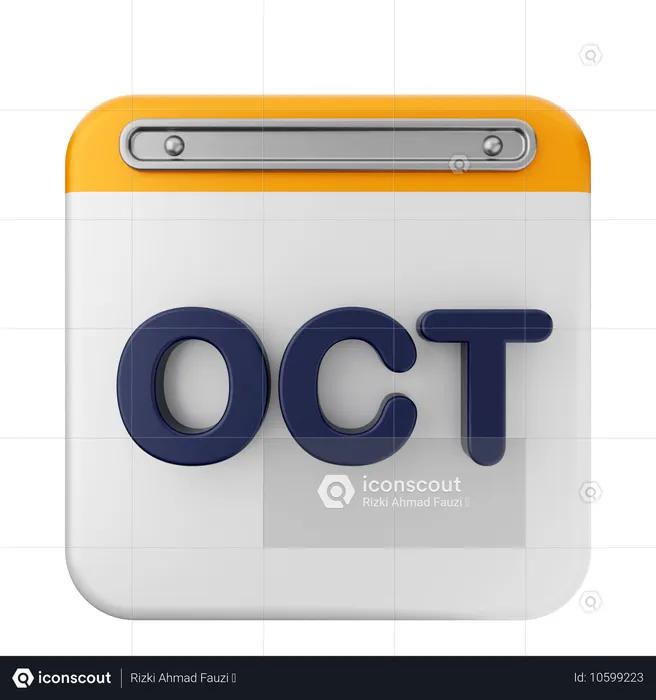 10月のカレンダー  3D Icon